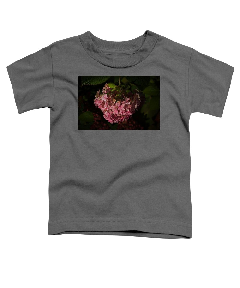 Hydrangea Toddler T-Shirt featuring the photograph Raindrops on Hydrangea by Elizabeth Waitinas