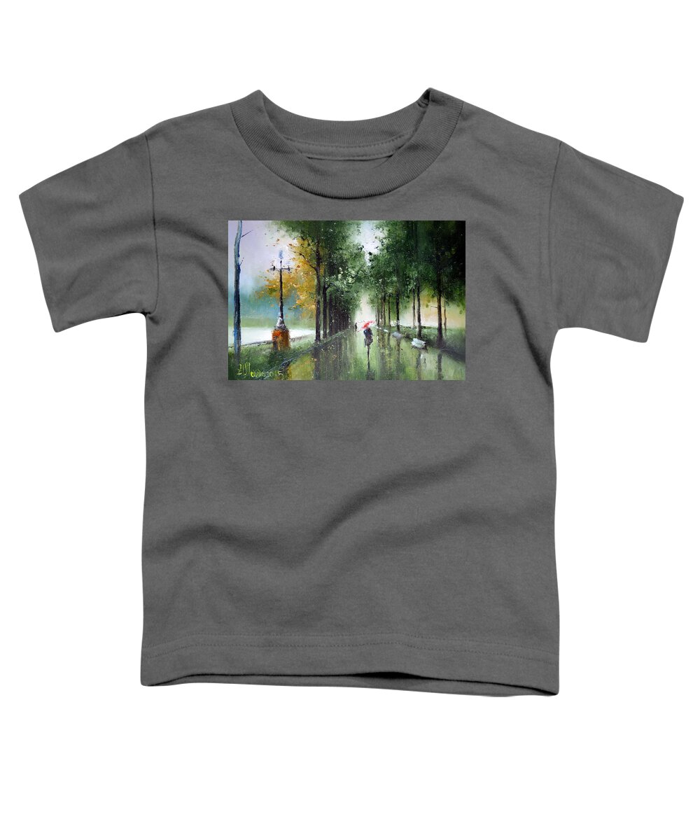 Russian Artists New Wave Toddler T-Shirt featuring the painting Rainy Autumn by Igor Medvedev