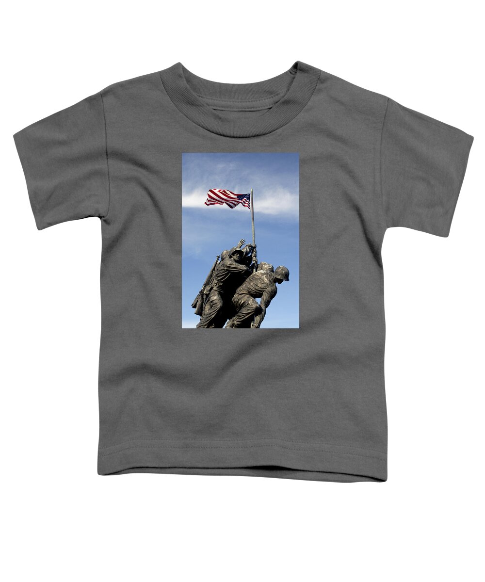 Marines Toddler T-Shirt featuring the photograph Raising the flag on Iwo - 809 by Paul W Faust - Impressions of Light