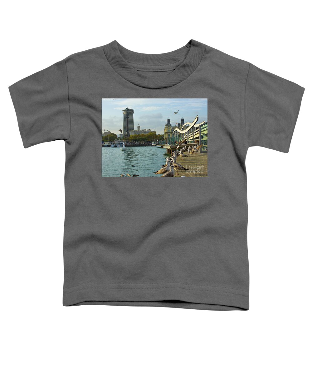  Architecture Toddler T-Shirt featuring the photograph Rambla Maritim in Barcelona by Anastasy Yarmolovich