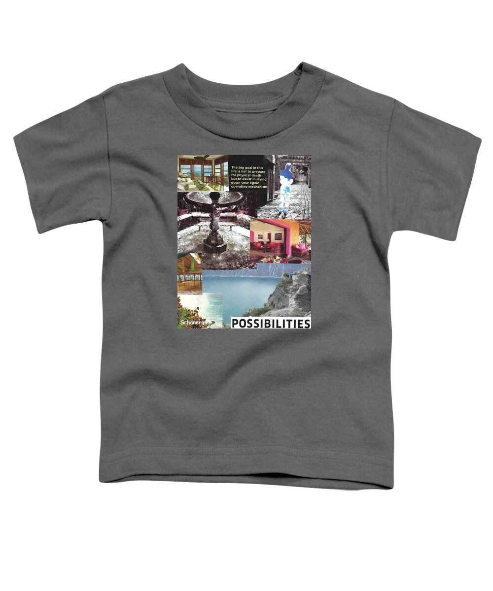 Collage Art Toddler T-Shirt featuring the mixed media Realms of Possibility by Susan Schanerman