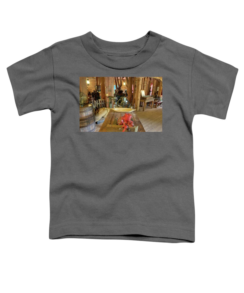Roller Toddler T-Shirt featuring the photograph Red Chief Corn Sheller by Steve Stuller