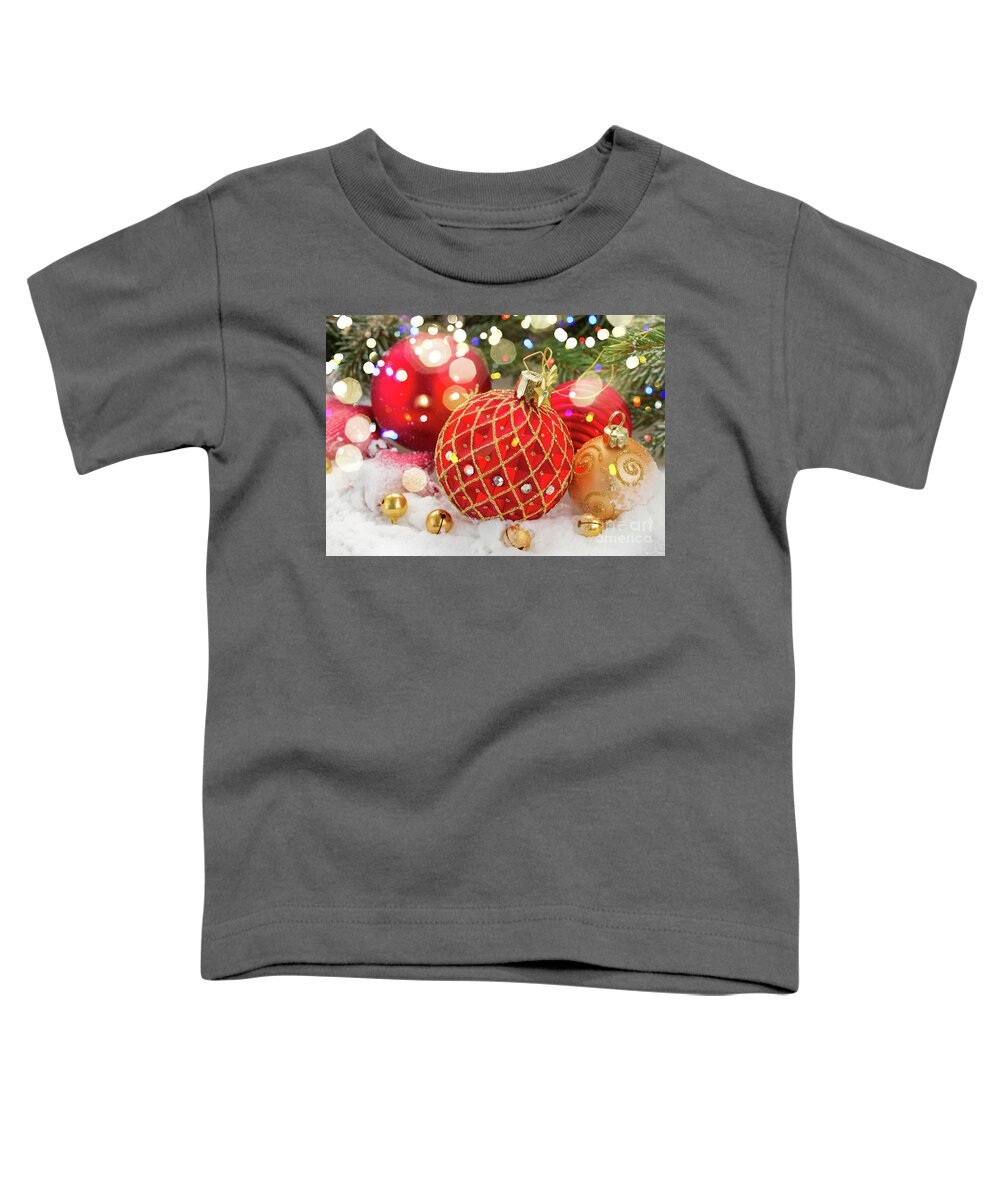 Christmas Toddler T-Shirt featuring the photograph Red Christmas 2 by Anastasy Yarmolovich