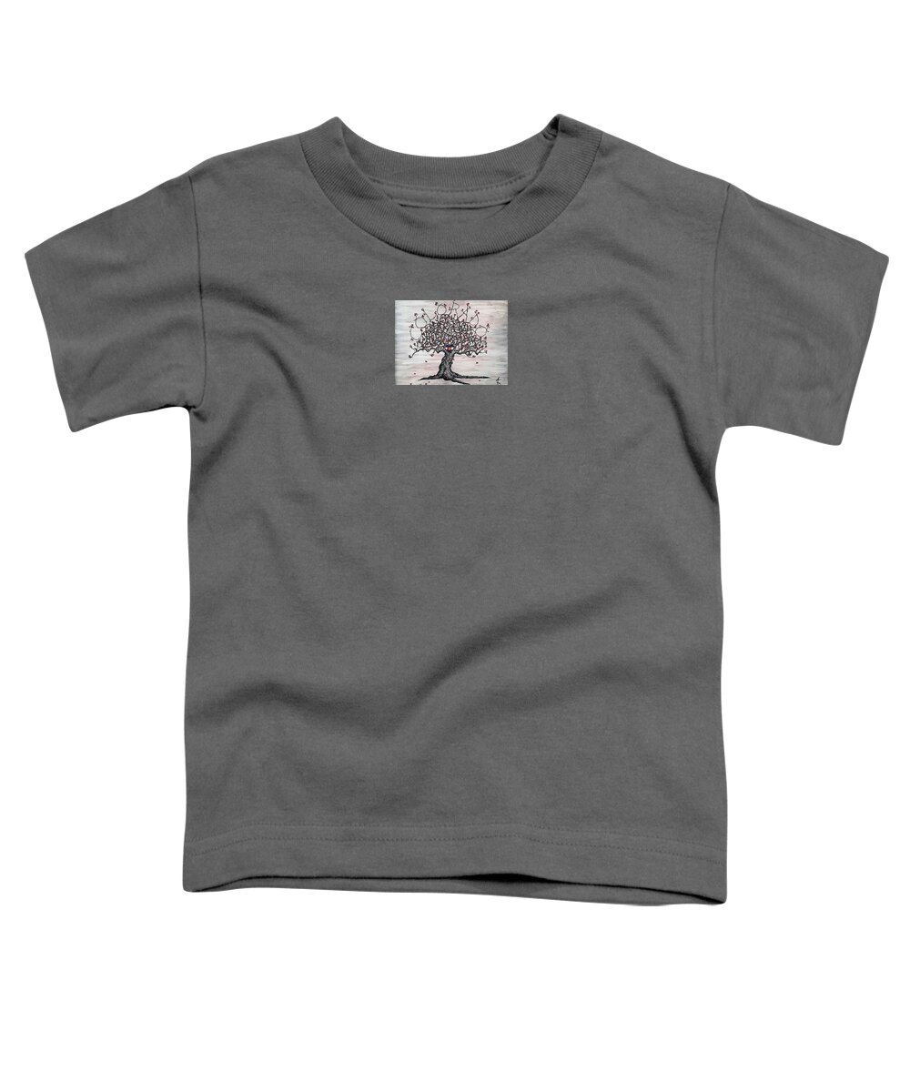 Colorado Toddler T-Shirt featuring the drawing Red Colorado Love Tree by Aaron Bombalicki