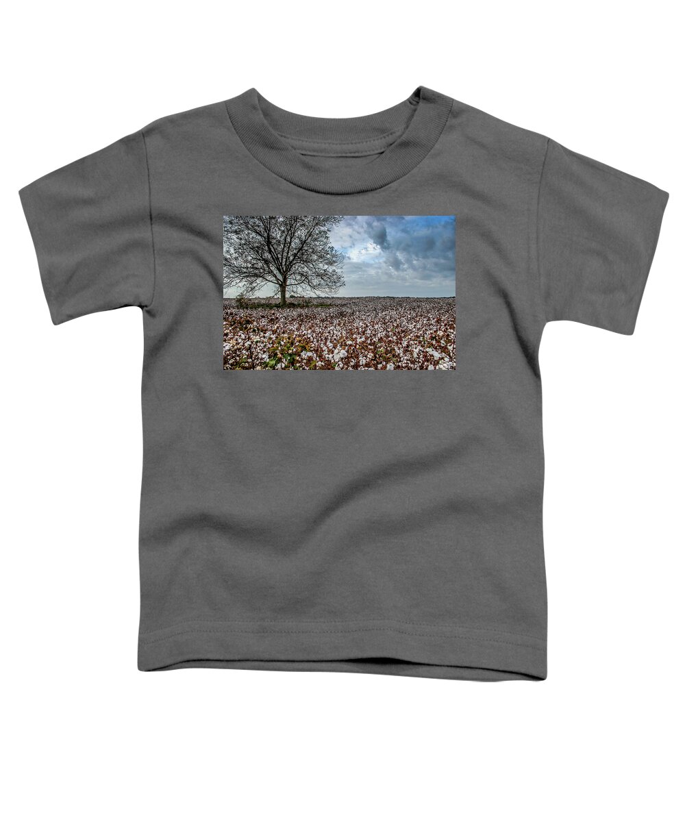 Red Cotton And The Tree Toddler T-Shirt featuring the digital art Red Cotton And The Tree by Michael Thomas