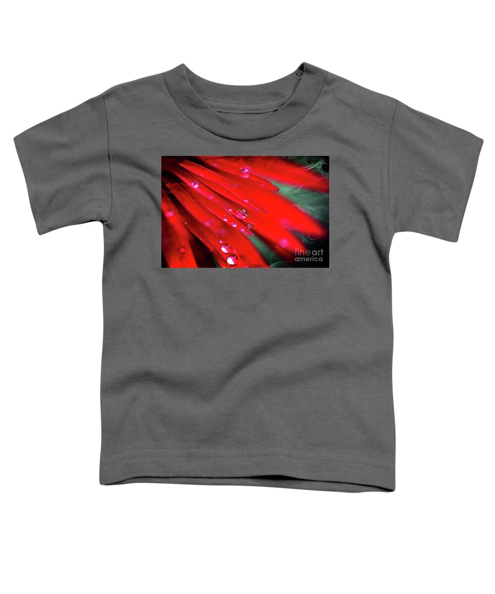 Flowers Toddler T-Shirt featuring the photograph Red droplets by Yumi Johnson