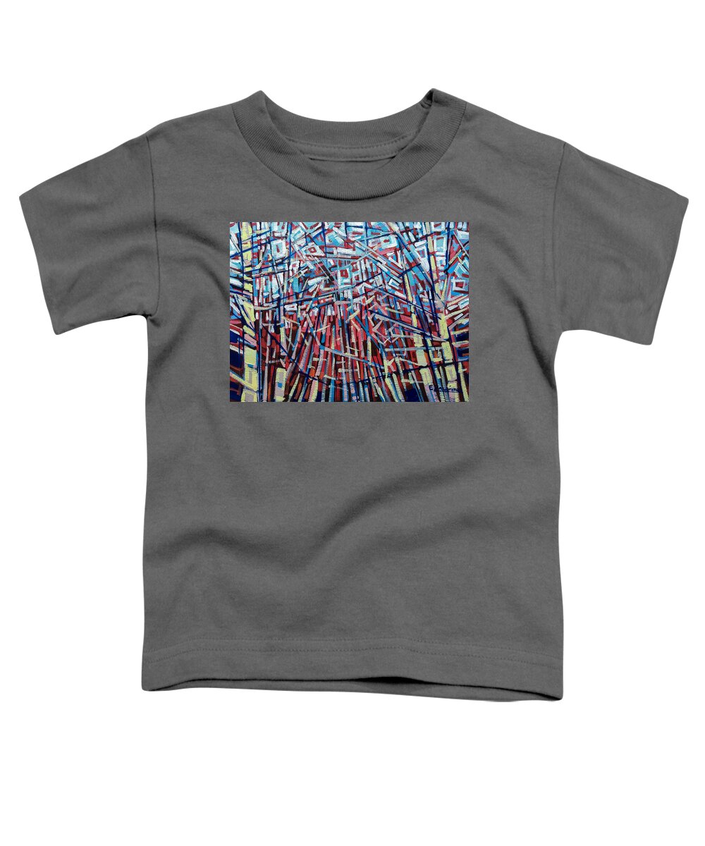 Autumn Toddler T-Shirt featuring the painting Red forest by Enrique Zaldivar