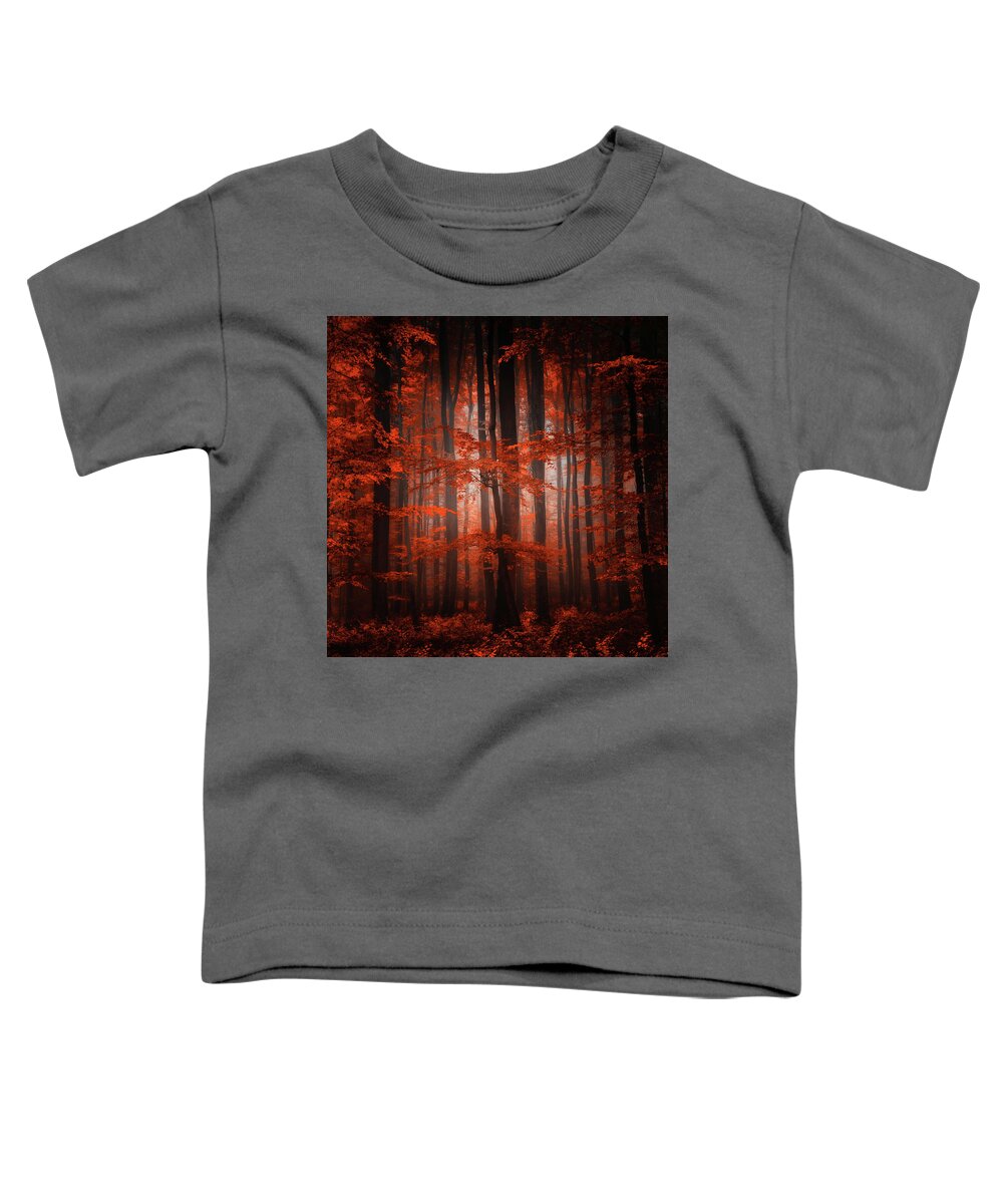 Forest Toddler T-Shirt featuring the photograph Red Parallel Universe by Philippe Sainte-Laudy