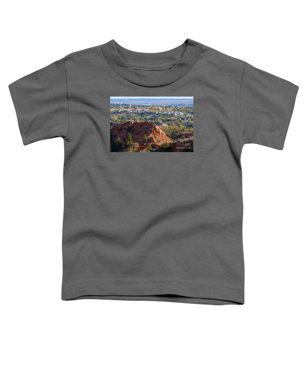 Rock Quarry Toddler T-Shirt featuring the photograph Red Rock Canyon Rock Quarry and Colorado Springs by Steven Krull