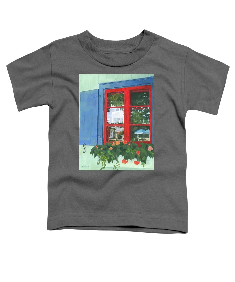 Window Toddler T-Shirt featuring the painting Reflecting Panes by Lynne Reichhart