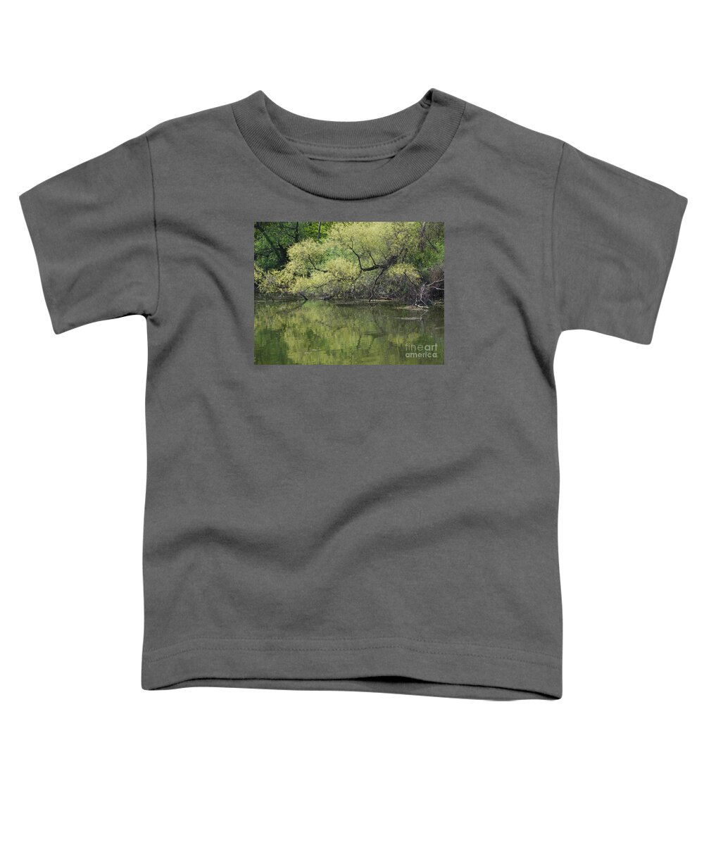 Trees Toddler T-Shirt featuring the photograph Reflecting Spring Green by Ann Horn