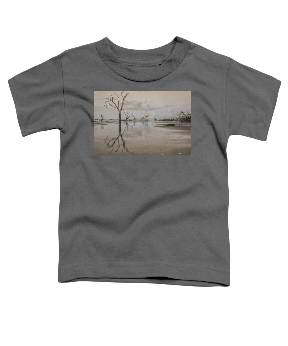 Ocean Toddler T-Shirt featuring the photograph Reflection of a Dead Tree by Jim Cook