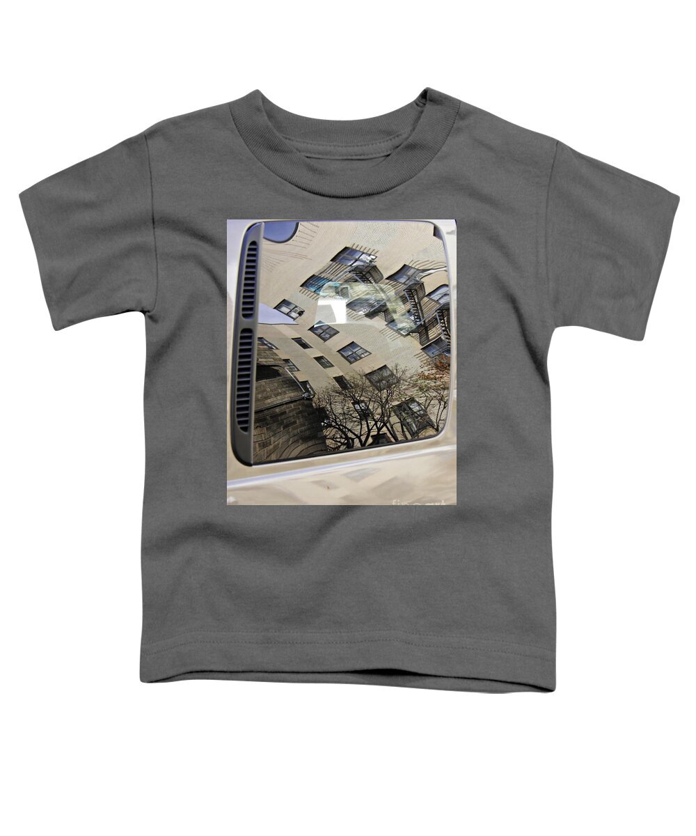 Reflection Toddler T-Shirt featuring the photograph Reflection on a Parked Car 17  by Sarah Loft