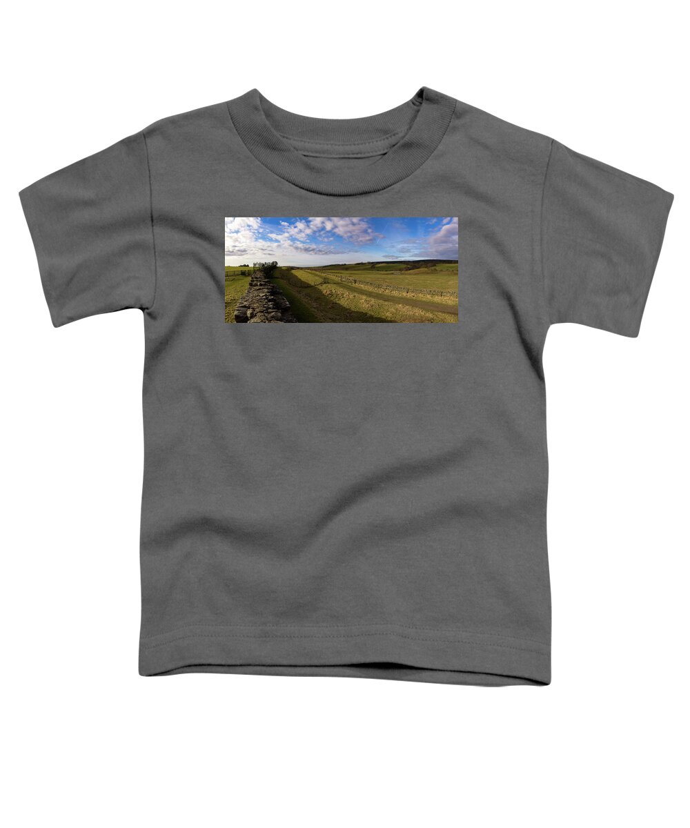 Panoramic Toddler T-Shirt featuring the photograph Remnants of Hadrians Wall by Tim Dussault