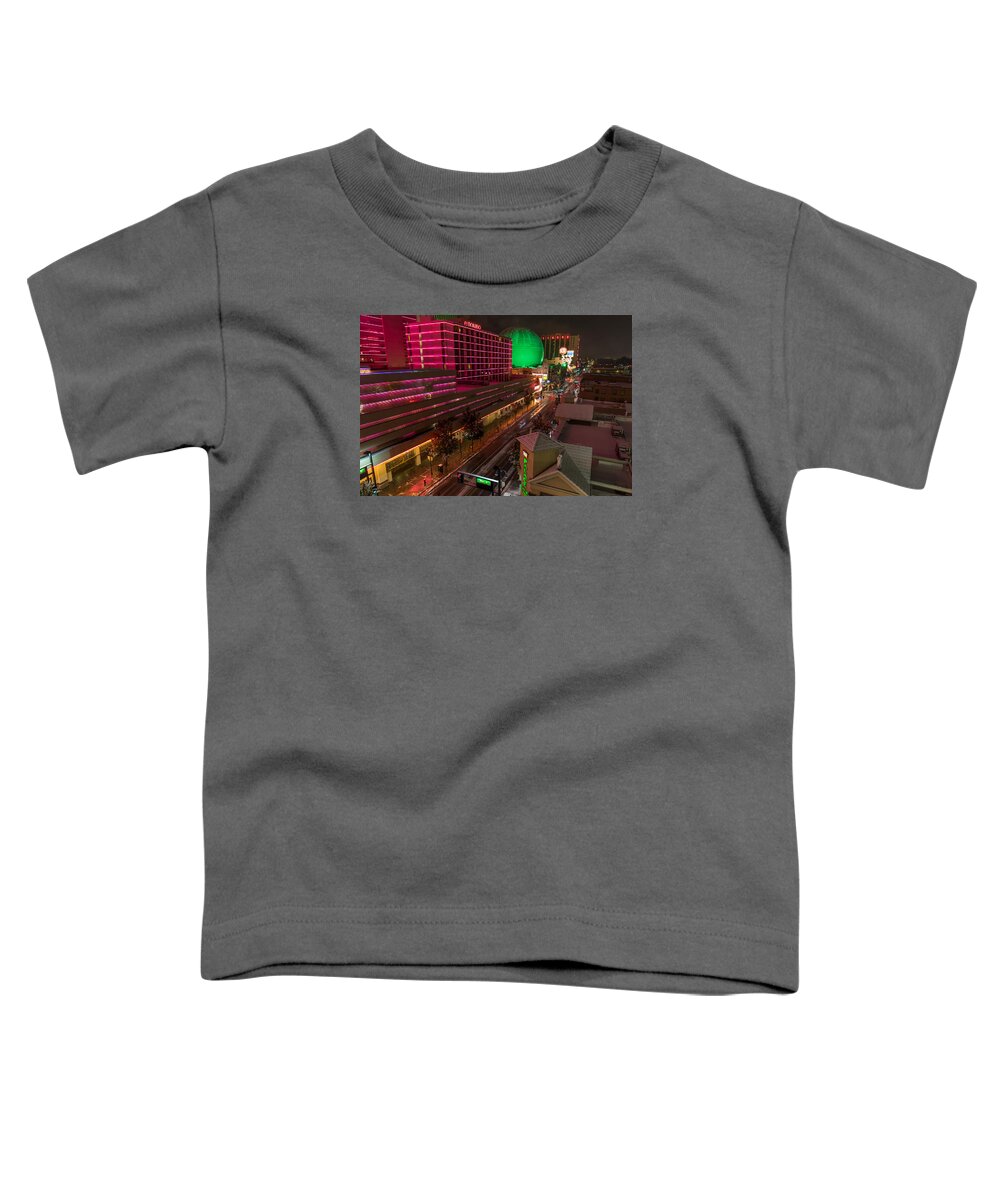 Nevada Toddler T-Shirt featuring the photograph Reno Night Scene by Marc Crumpler