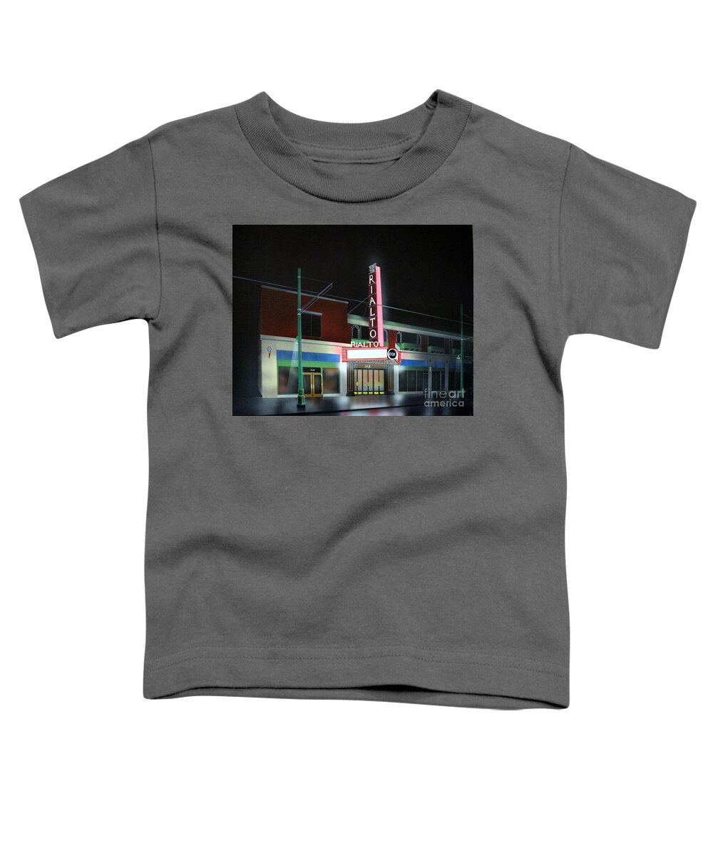 Arizona Toddler T-Shirt featuring the painting Rialto Theater Tucson Arizona by Jerry Bokowski