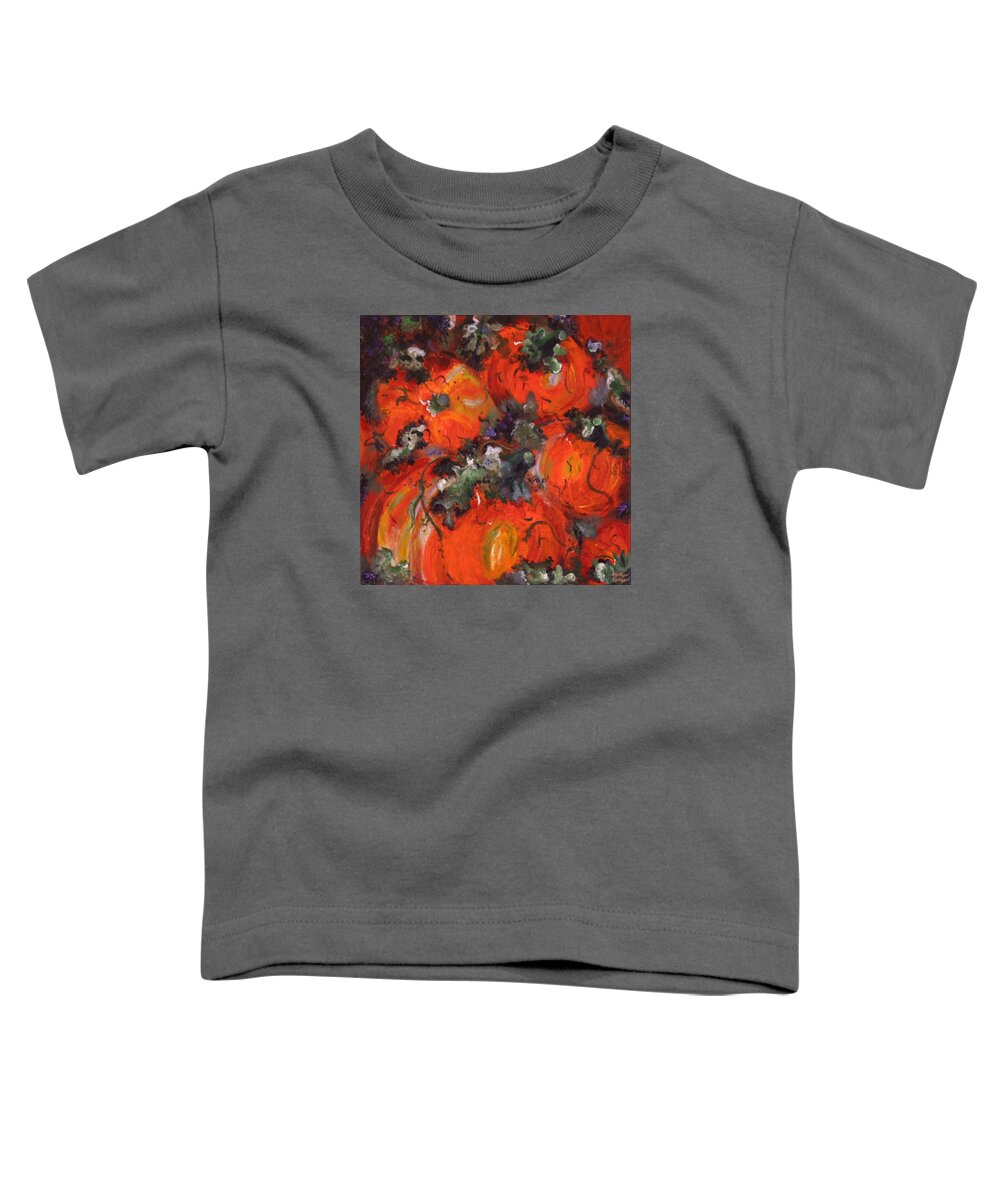 Pumpkins Toddler T-Shirt featuring the painting Ripe For Picking by Marilyn Quigley