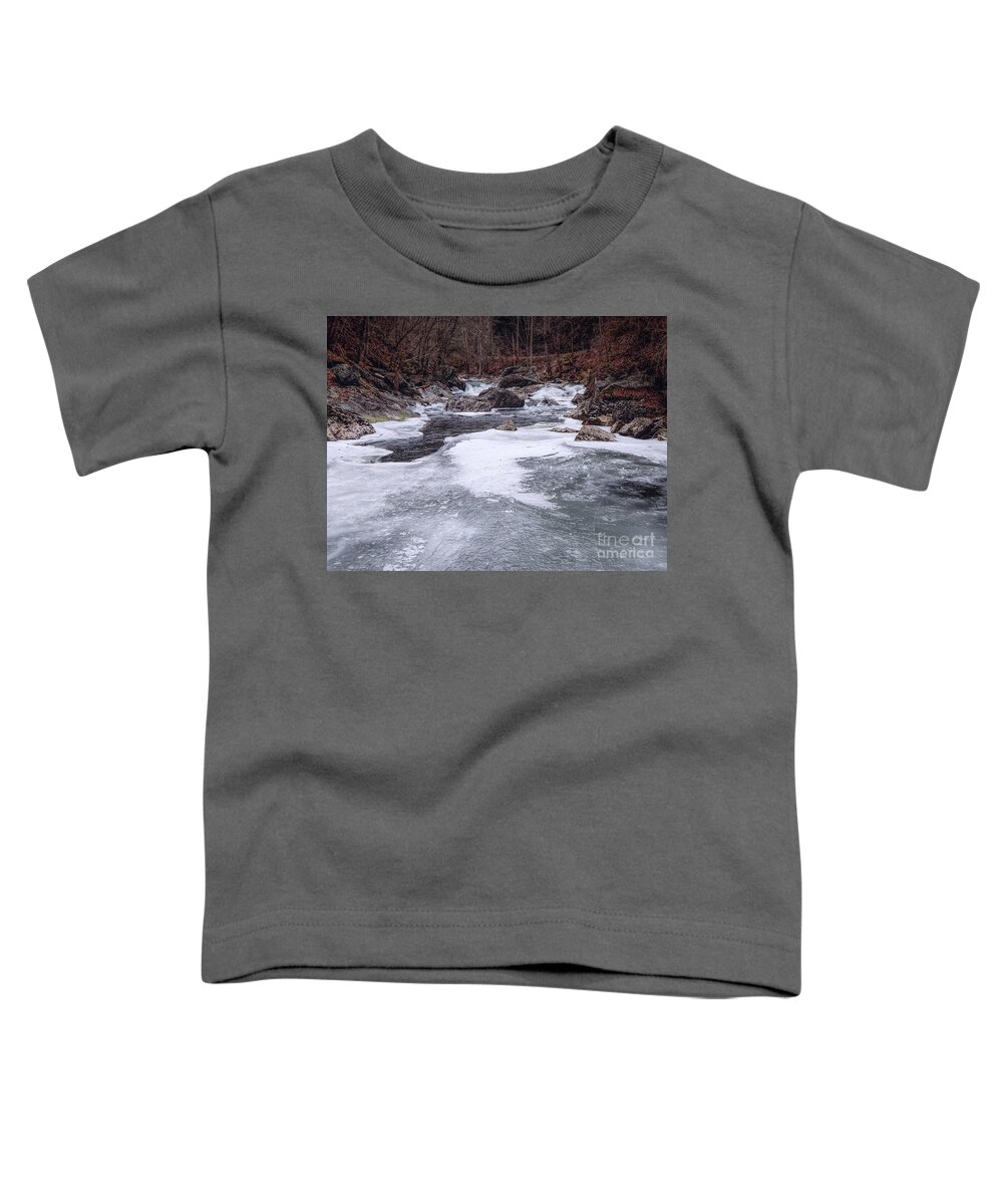 Photography Toddler T-Shirt featuring the photograph River With Ice by Phil Perkins