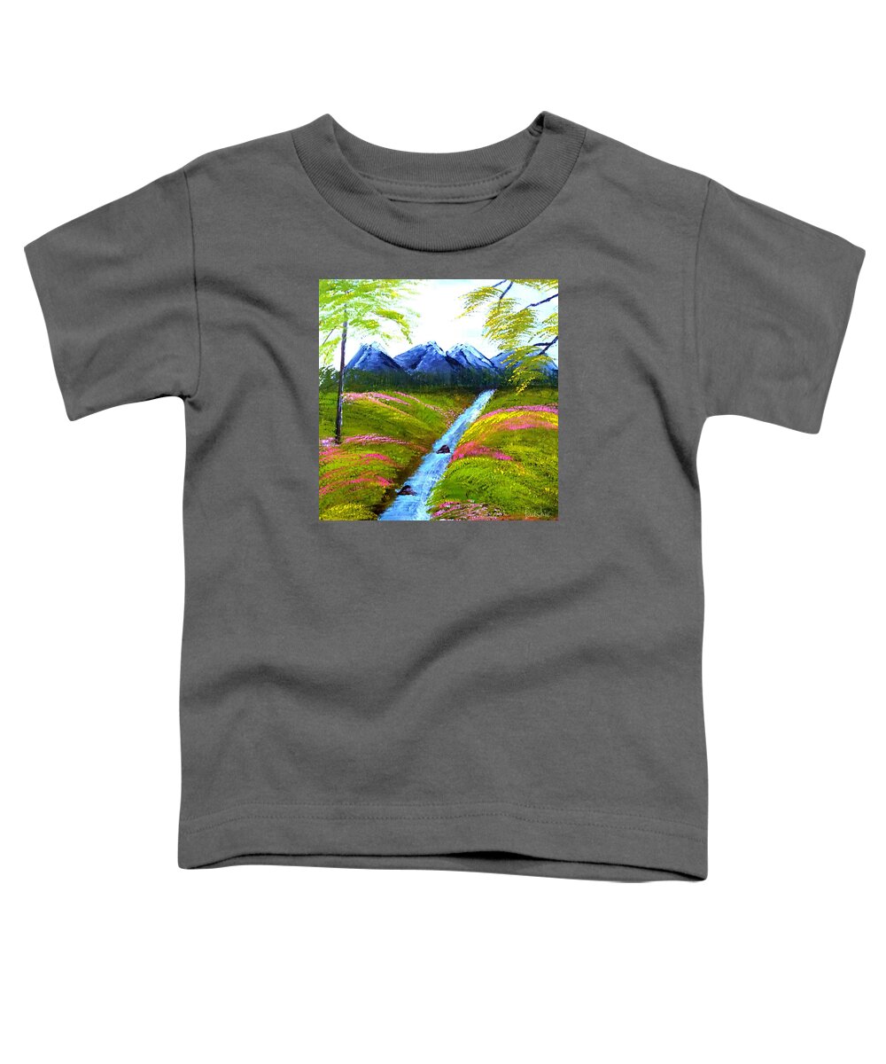 Riverside Toddler T-Shirt featuring the painting Riverside by Faashie Sha