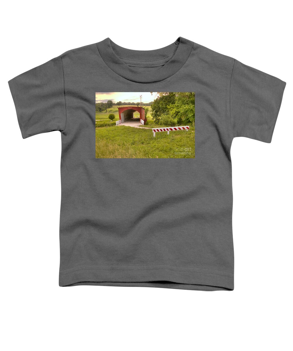 Hogback Covered Bridge Toddler T-Shirt featuring the photograph Road To The Hogback by Adam Jewell