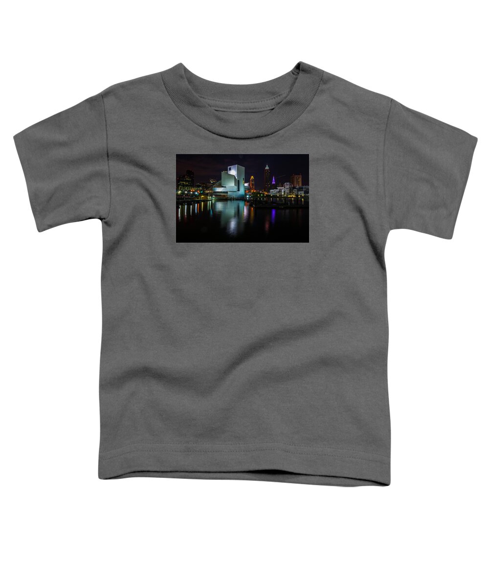 Cleveland Toddler T-Shirt featuring the photograph Rock Hall Reflections by Stewart Helberg
