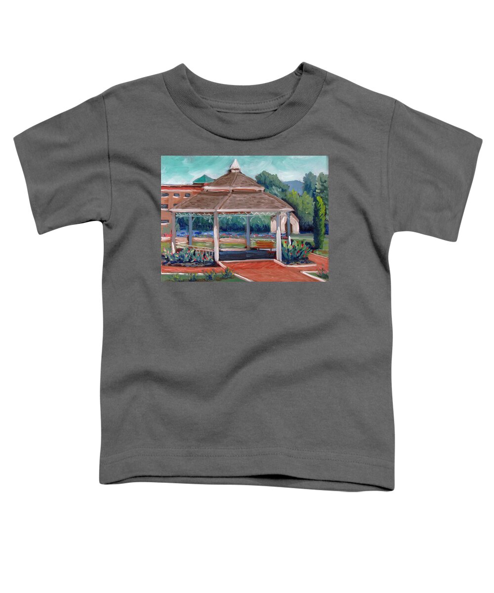 Boise Toddler T-Shirt featuring the painting Rose Garden Gazebo by Kevin Hughes