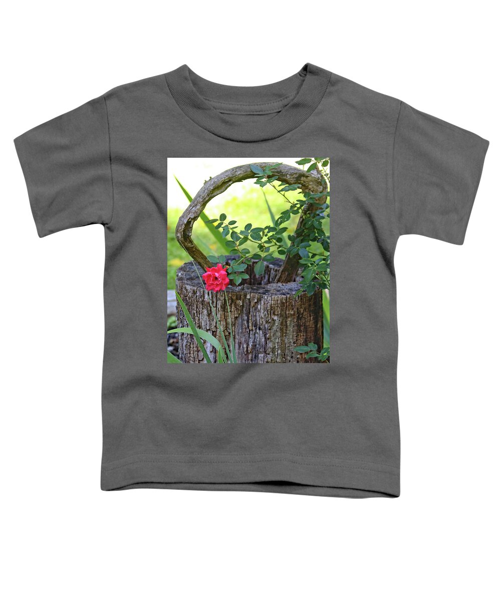Rose On Wood Toddler T-Shirt featuring the photograph Rose on Wood by PJQandFriends Photography