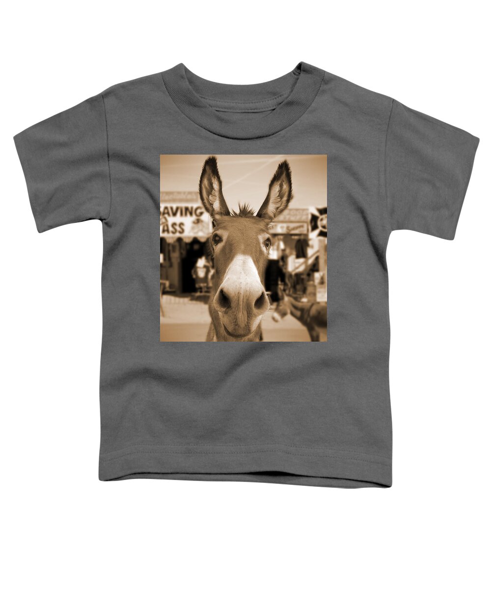 Route 66 Toddler T-Shirt featuring the photograph Route 66 - Oatman Donkeys by Mike McGlothlen