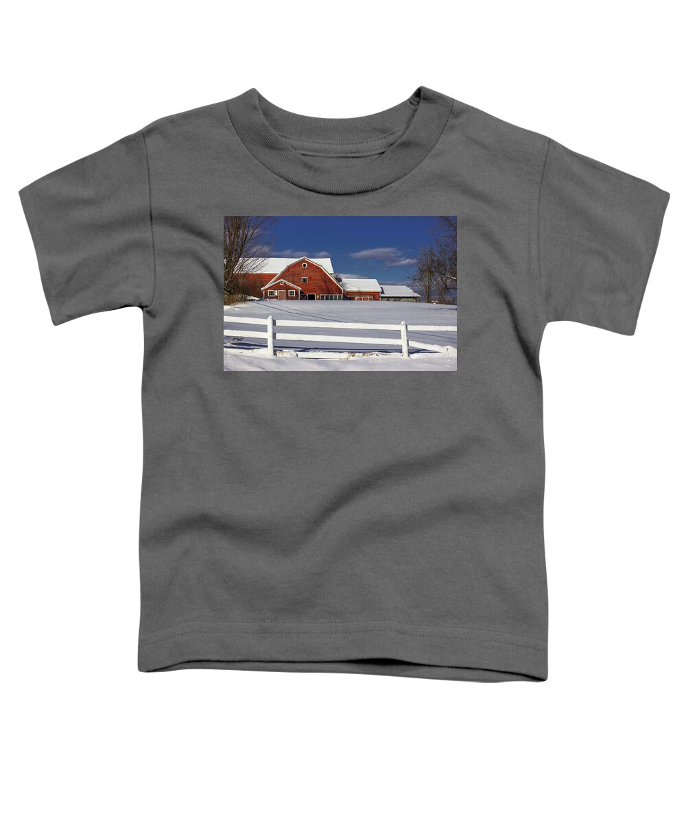 Vermont Toddler T-Shirt featuring the photograph Ruggles Barn by Tim Kirchoff