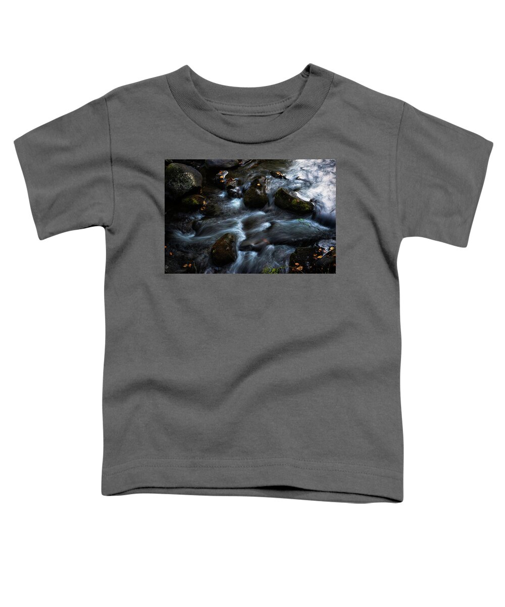 Rocks Toddler T-Shirt featuring the photograph Rushing Stream by Norman Reid