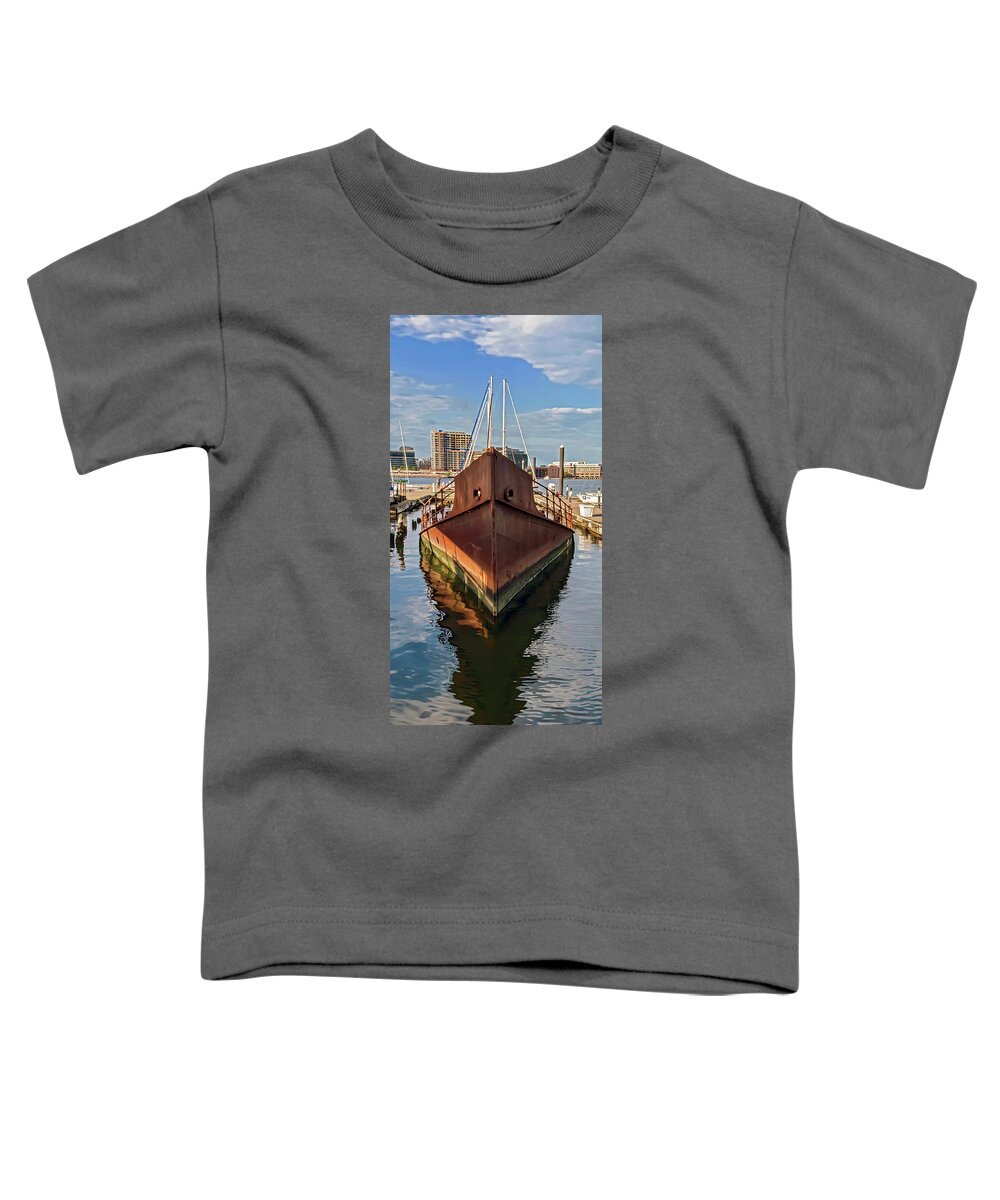 2d Toddler T-Shirt featuring the photograph Rust Bucket - Baltimore Museum Of Industry by Brian Wallace