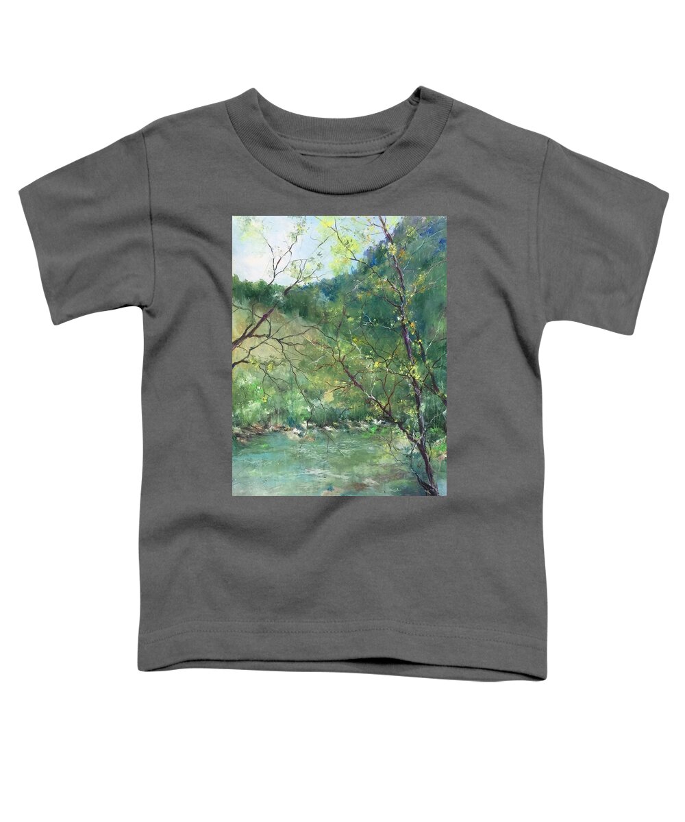 Landscape Toddler T-Shirt featuring the painting Sabino Canyon by Robin Miller-Bookhout