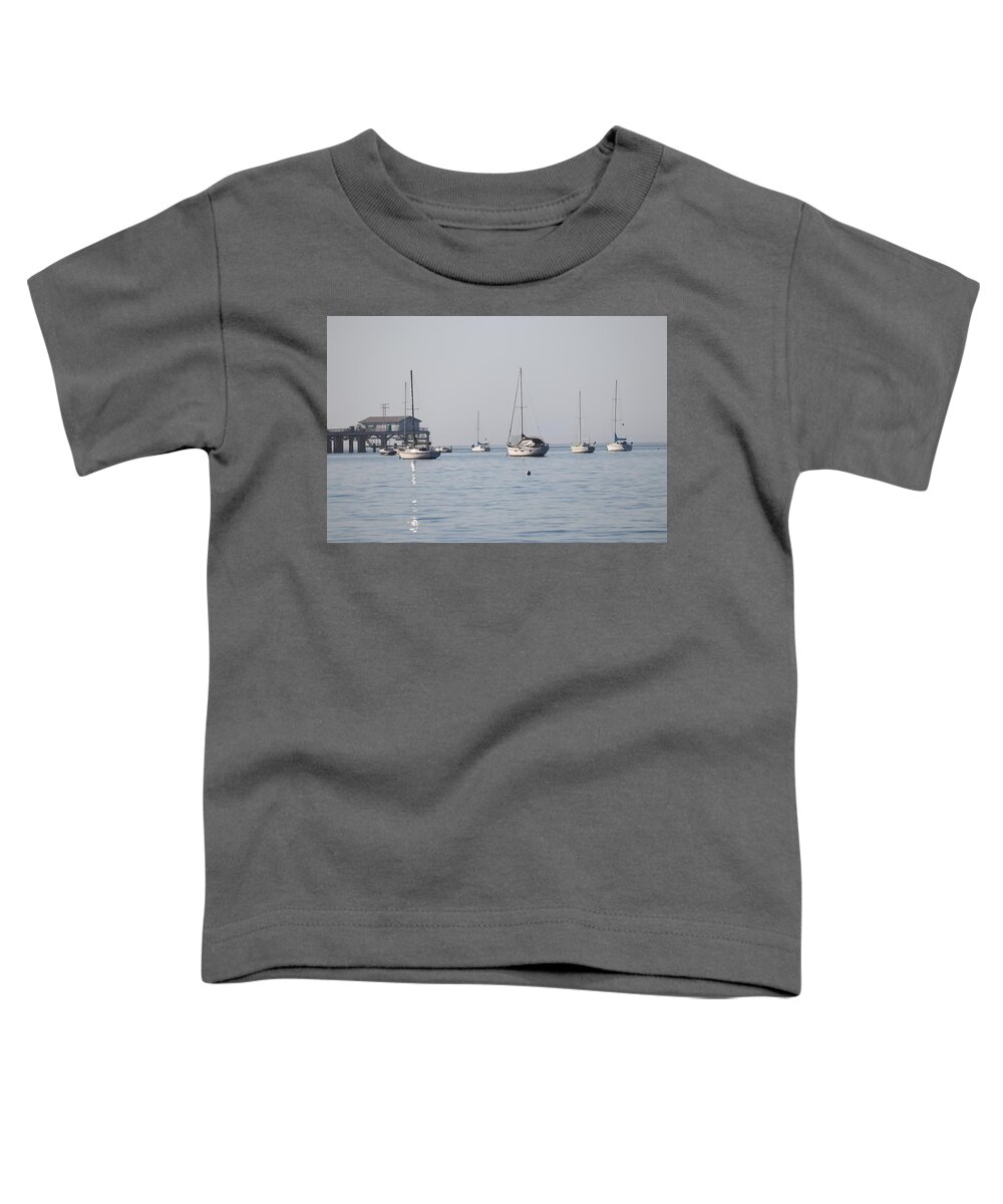 Sail Boats Toddler T-Shirt featuring the photograph Sail Boats on a Gray Day by Jan Moore