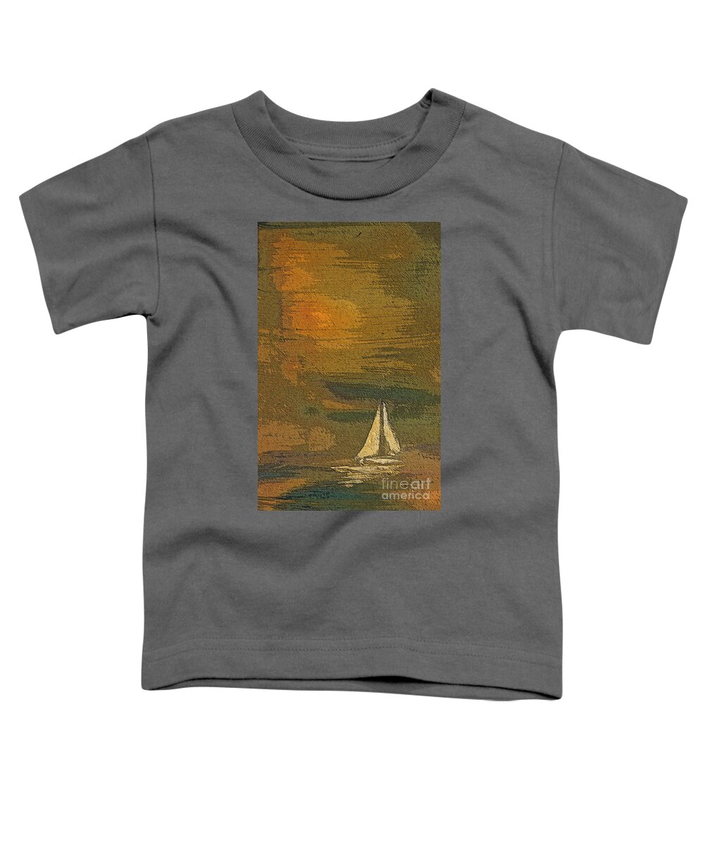 Paintings Toddler T-Shirt featuring the painting Sailing the Julianna by Julie Lueders 