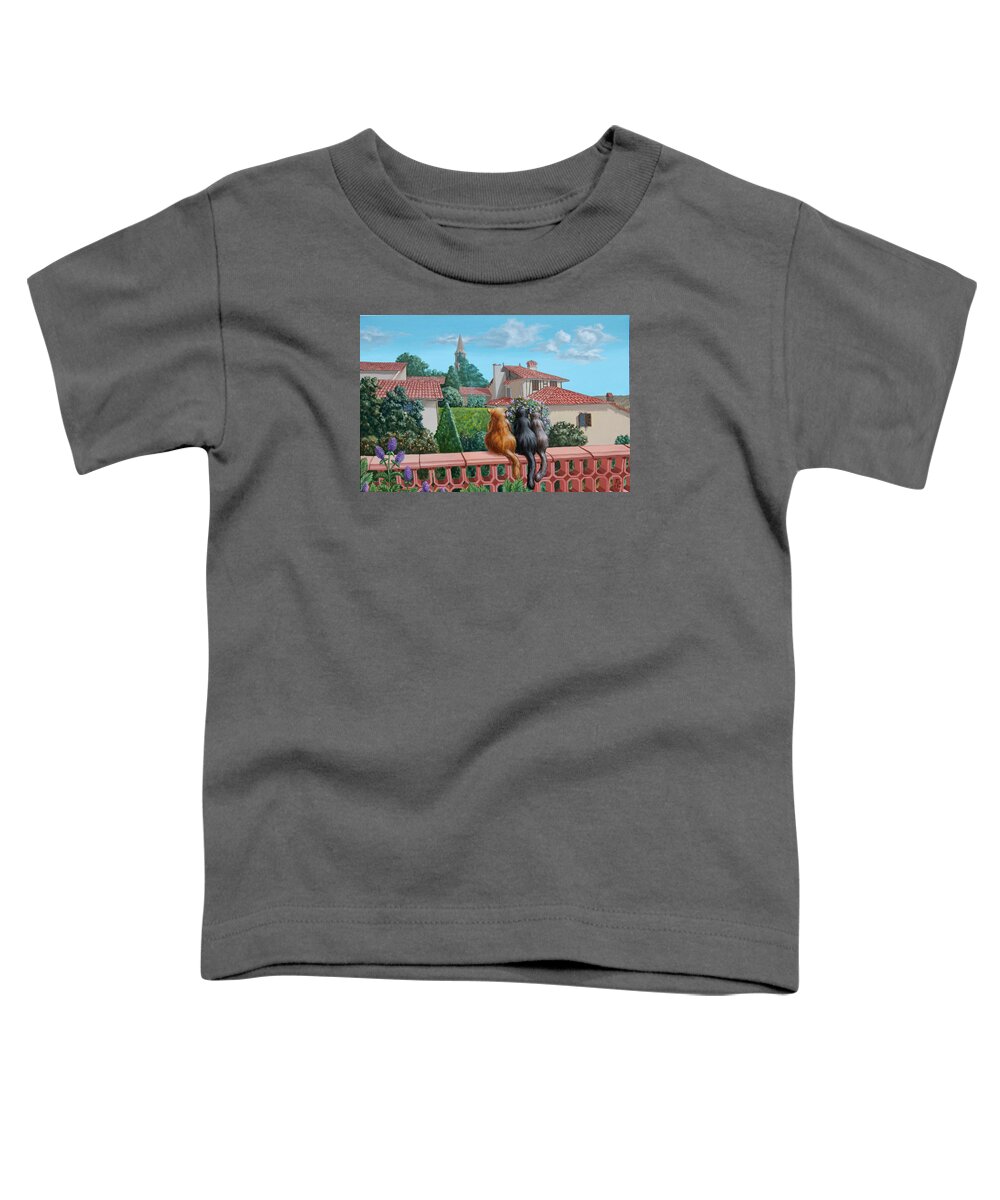 Cat Toddler T-Shirt featuring the painting Saint-Frajou. August. by Victor Molev