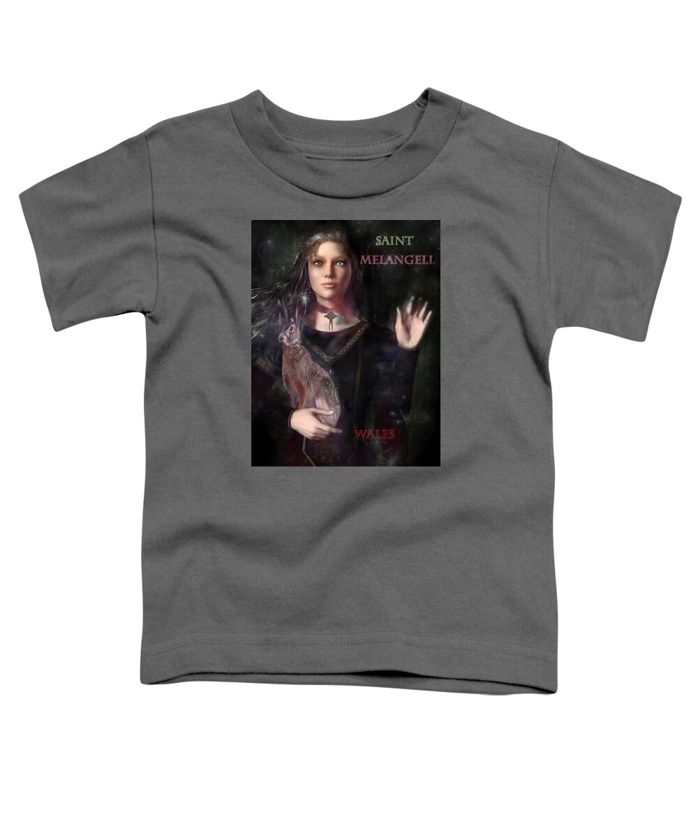 Saint Melangell Toddler T-Shirt featuring the painting Saint Melangell of Wales by Suzanne Silvir