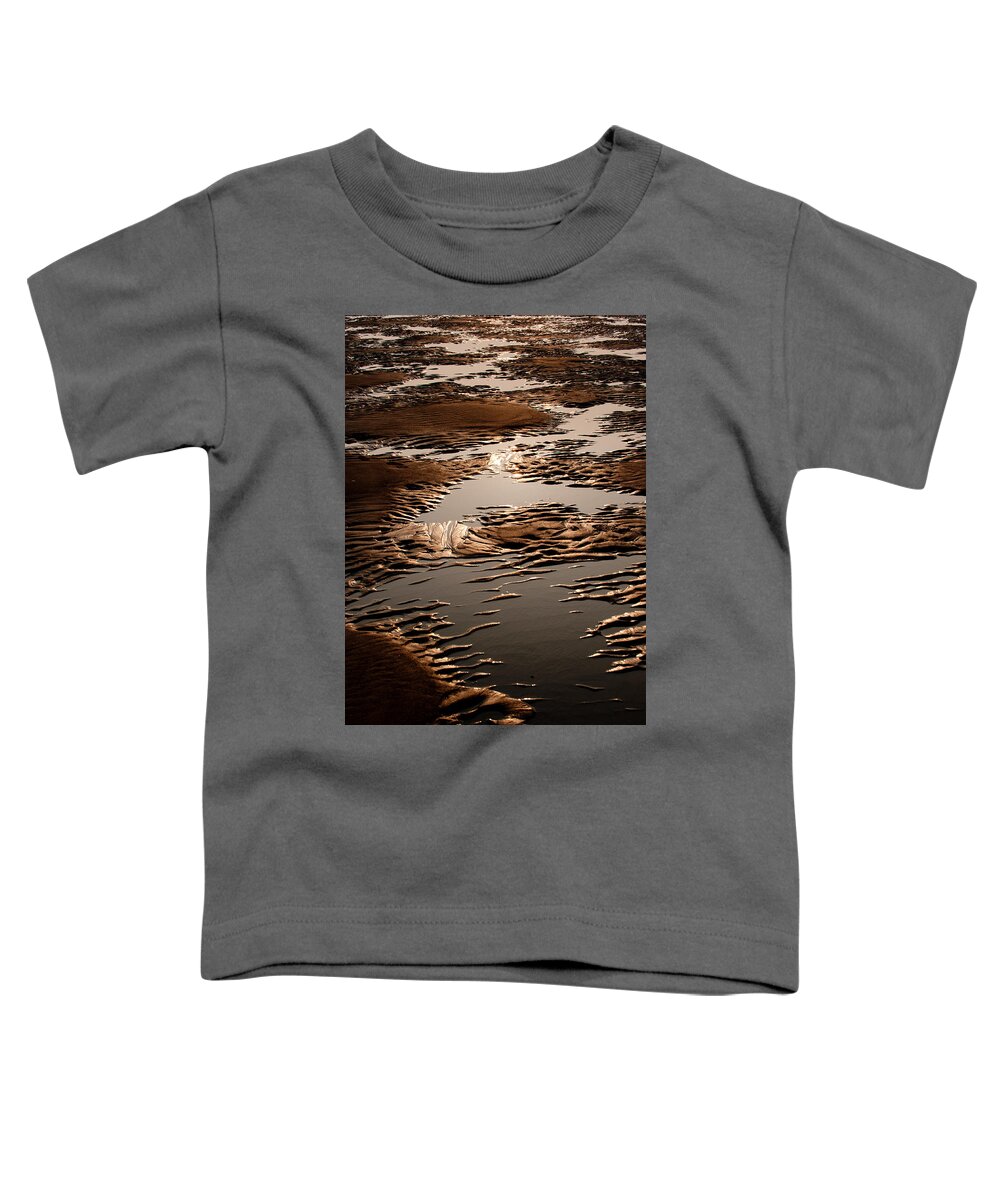 Sea Toddler T-Shirt featuring the photograph Sand and Water Abstract by Helen Jackson