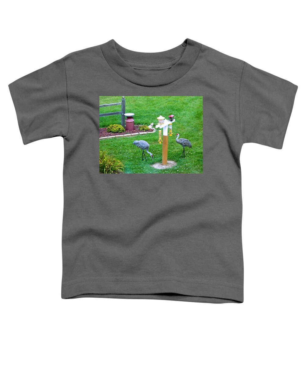 Cranes Toddler T-Shirt featuring the photograph Sandhill Alert by Randy Rosenberger