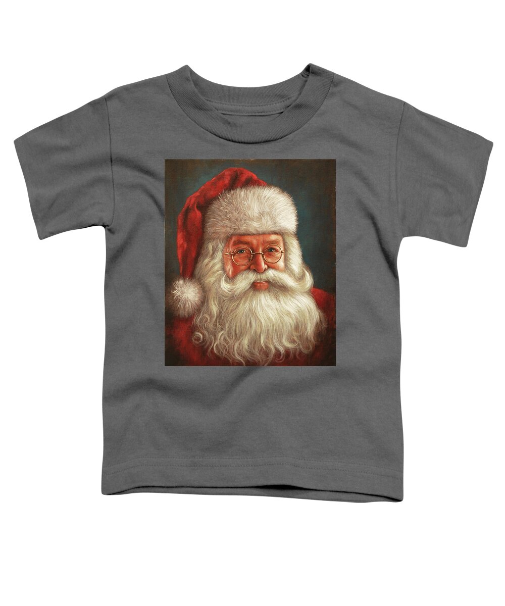 Santa Toddler T-Shirt featuring the painting Santa 2017 by Glenn Pollard