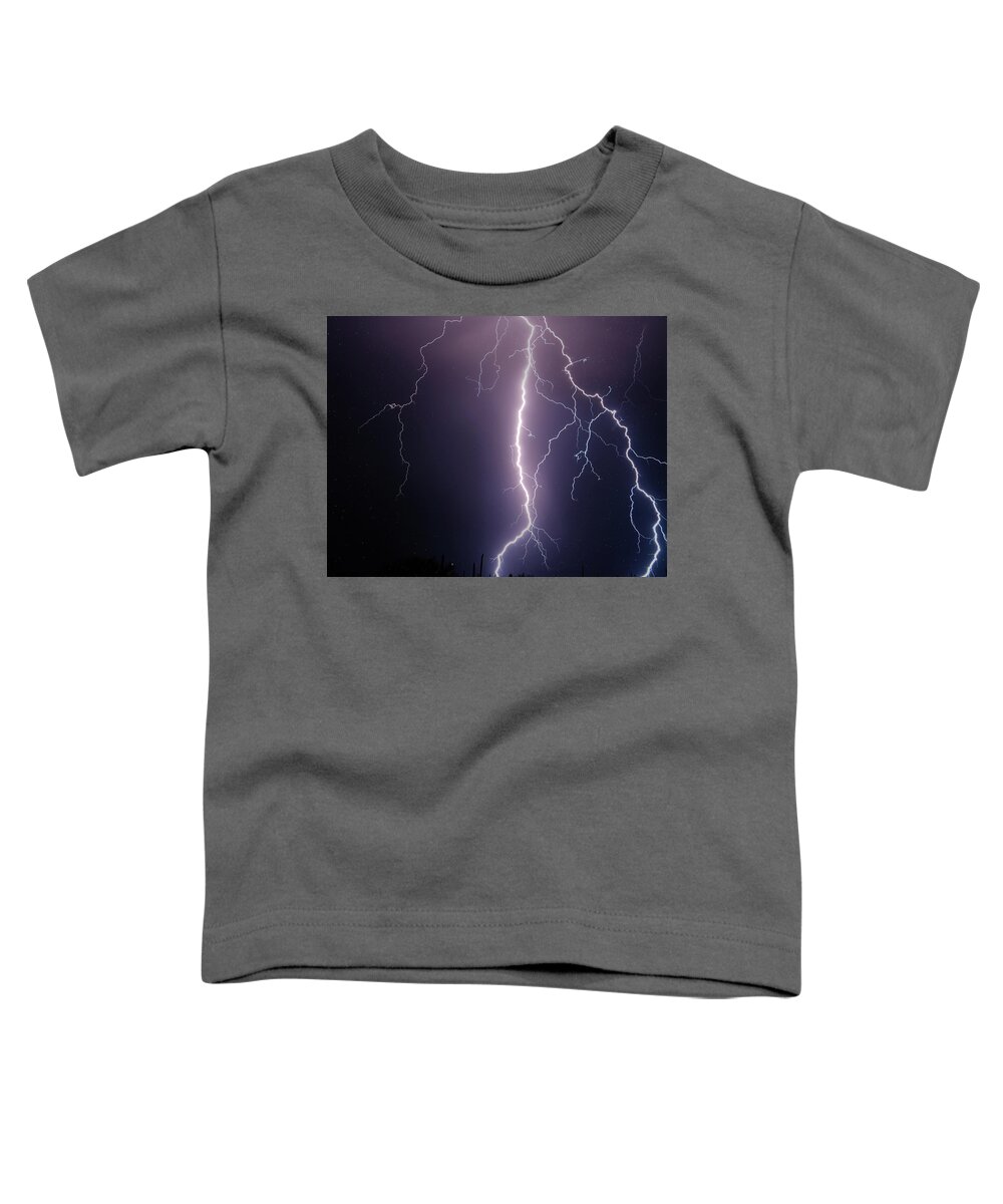 Monsoon Storms Toddler T-Shirt featuring the photograph Scared Me To Death by Elaine Malott