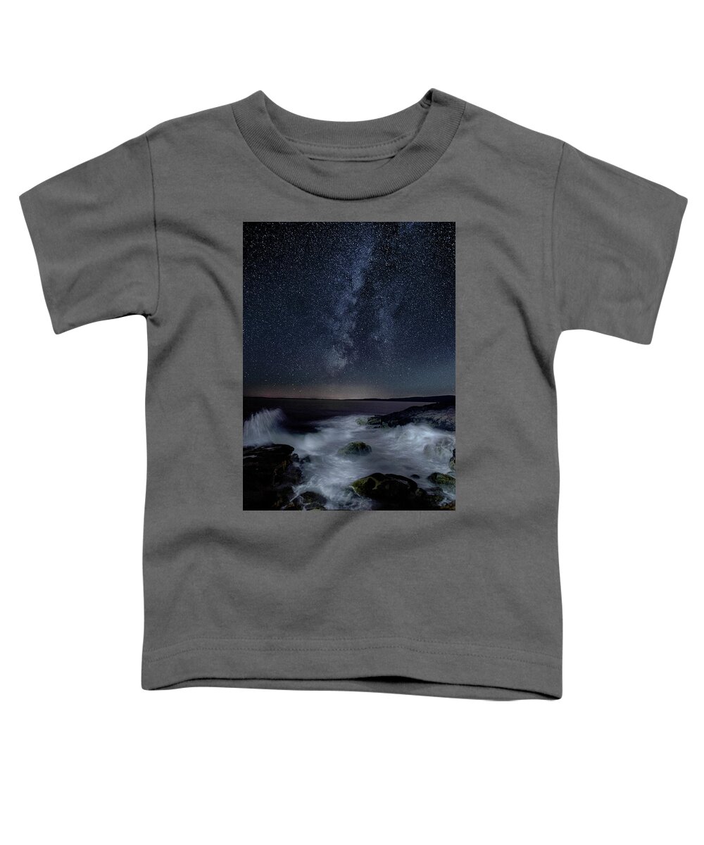 Schoodic Point Toddler T-Shirt featuring the photograph Sea and Starscape at Schoodic Point by Marty Saccone