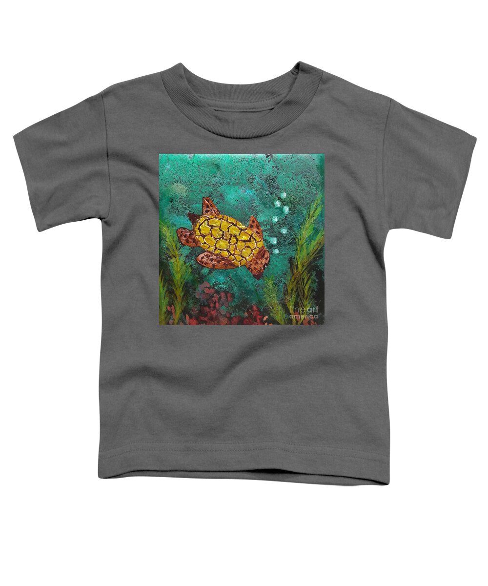 Alcohol Toddler T-Shirt featuring the painting Sea Turtle by Terri Mills