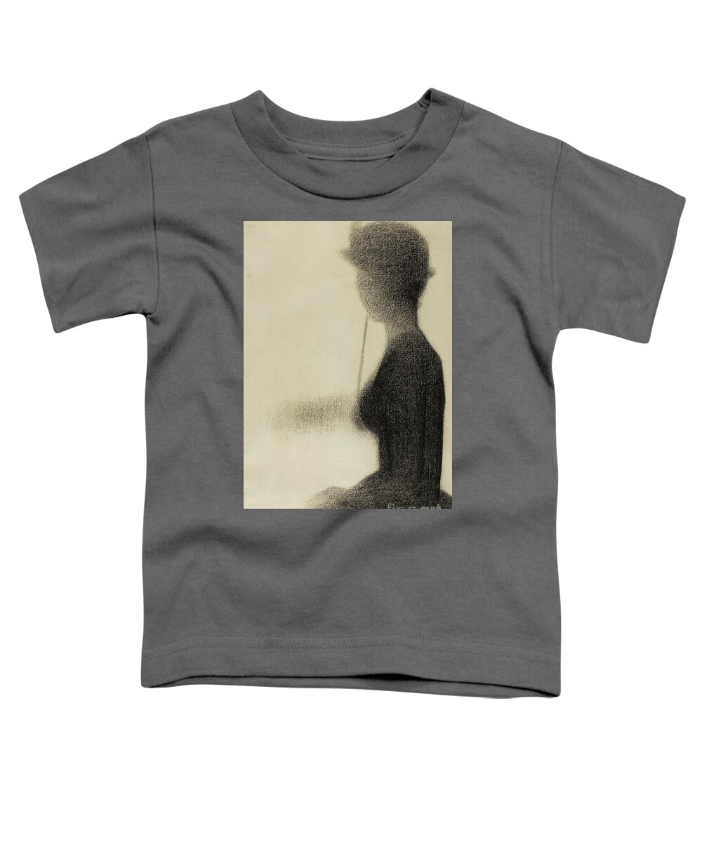 Seurat Toddler T-Shirt featuring the drawing Seated Woman with a Parasol by Georges Pierre Seurat