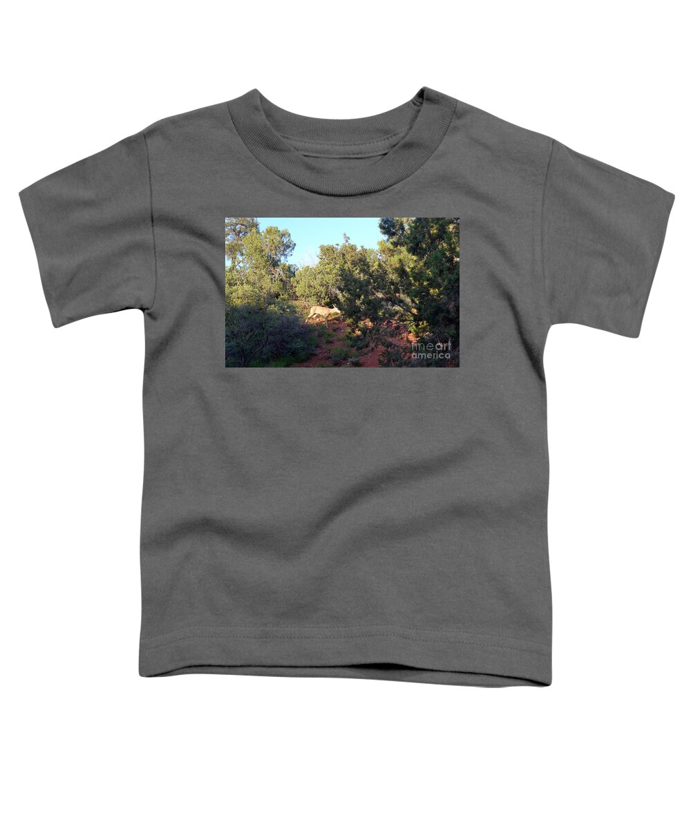 Sedona Toddler T-Shirt featuring the photograph Sedona Doe by Mars Besso