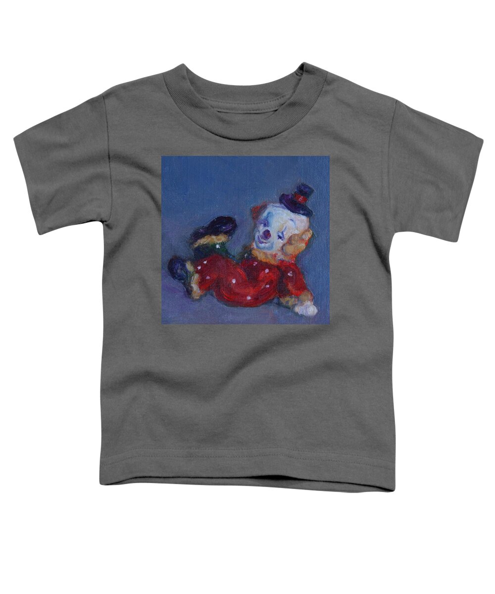 Original Fine Art Toddler T-Shirt featuring the painting Send in the Clowns by Quin Sweetman