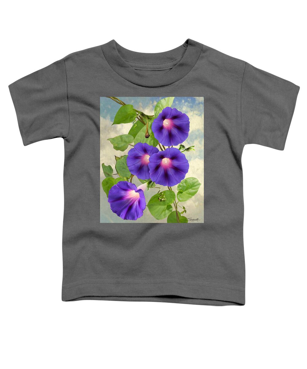 Flower Toddler T-Shirt featuring the digital art September Morning Glory by M Spadecaller