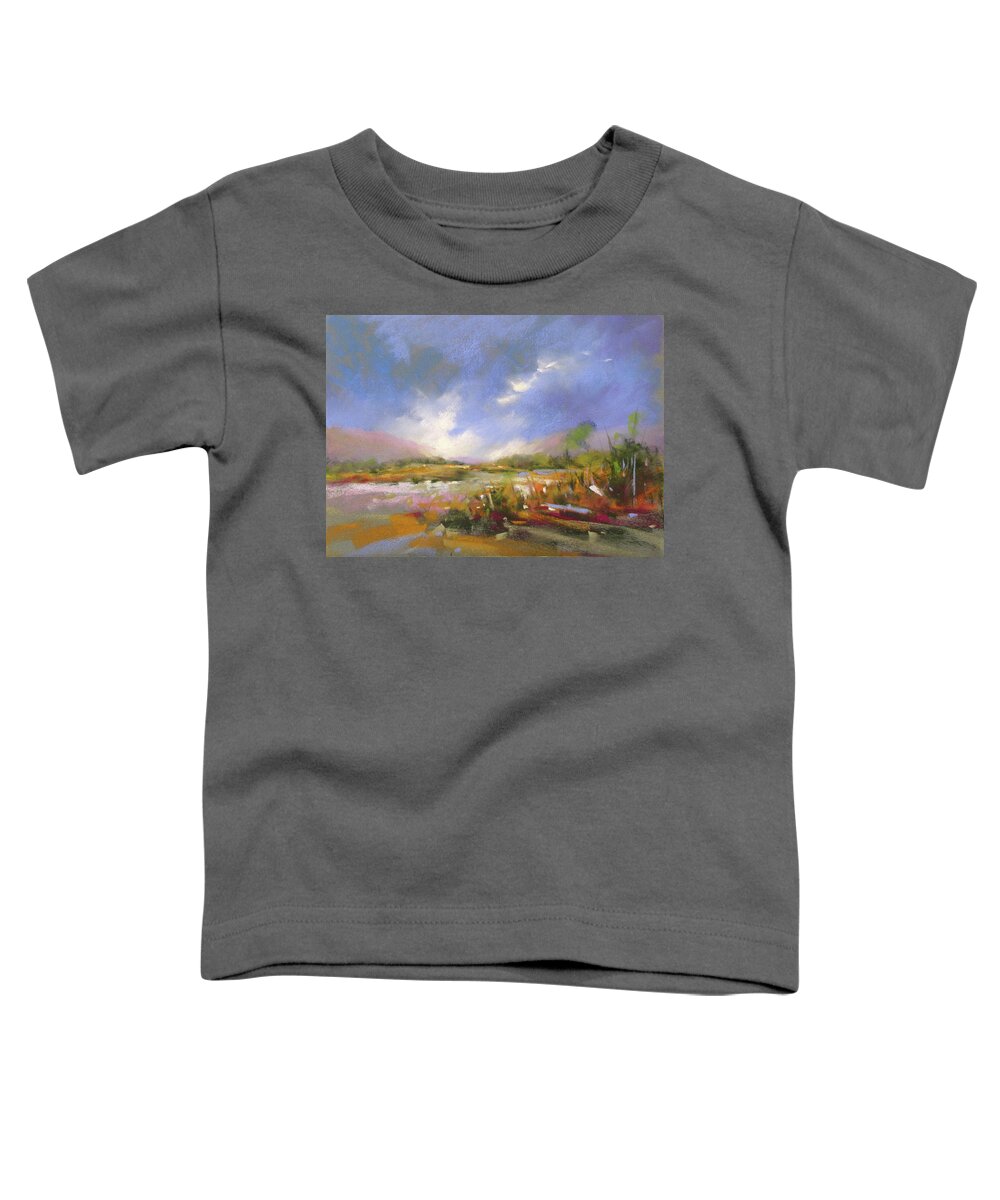 Landscape Toddler T-Shirt featuring the painting September Skies by Rae Andrews