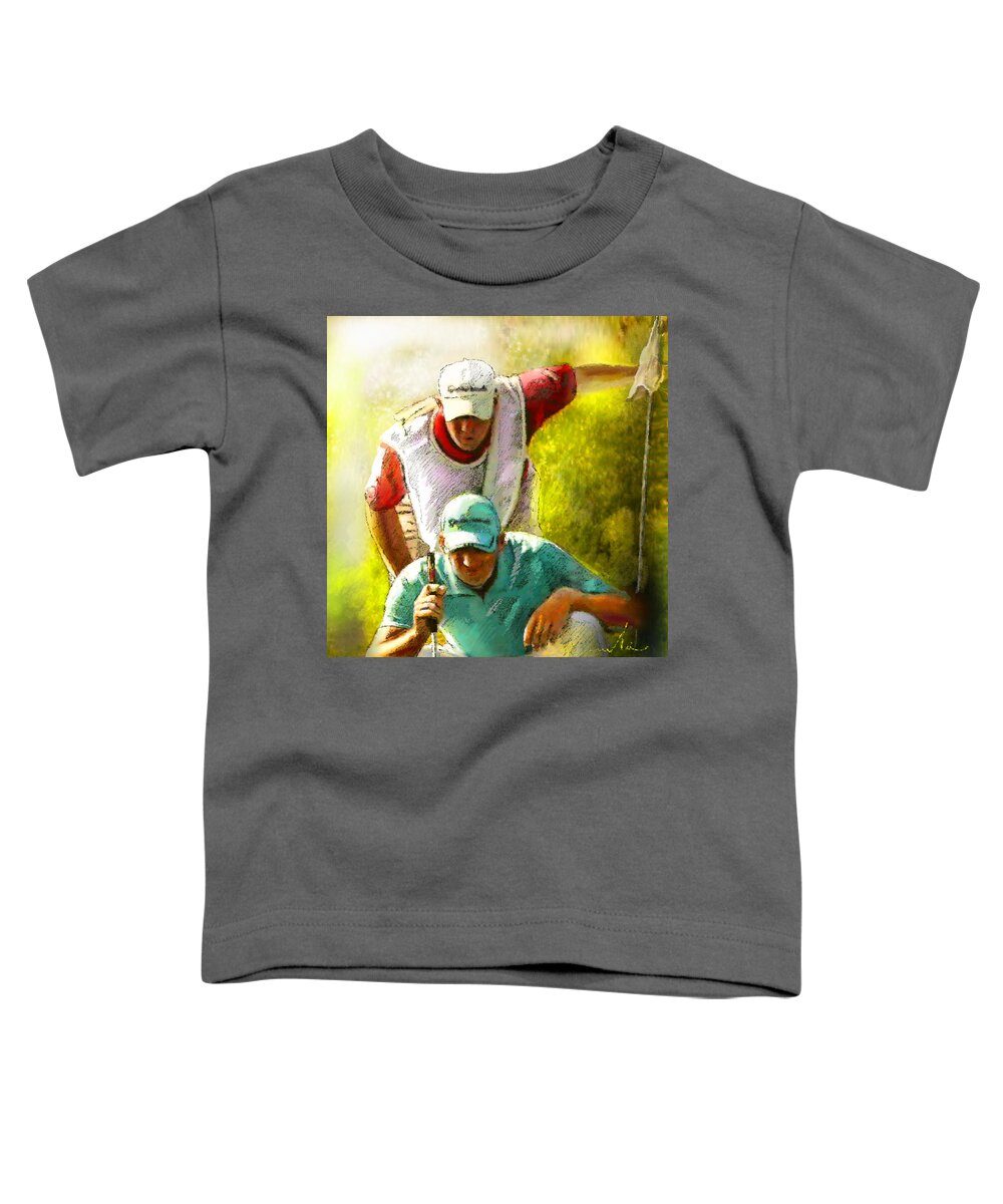 Sport Toddler T-Shirt featuring the painting Sergio Garcia in the Madrid Masters by Miki De Goodaboom