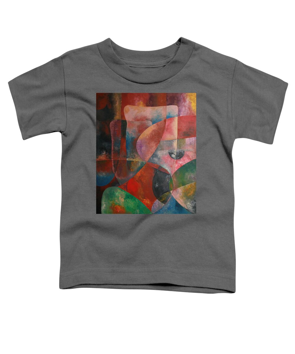 Series 1a Toddler T-Shirt featuring the painting Series 1A by Obi-Tabot Tabe