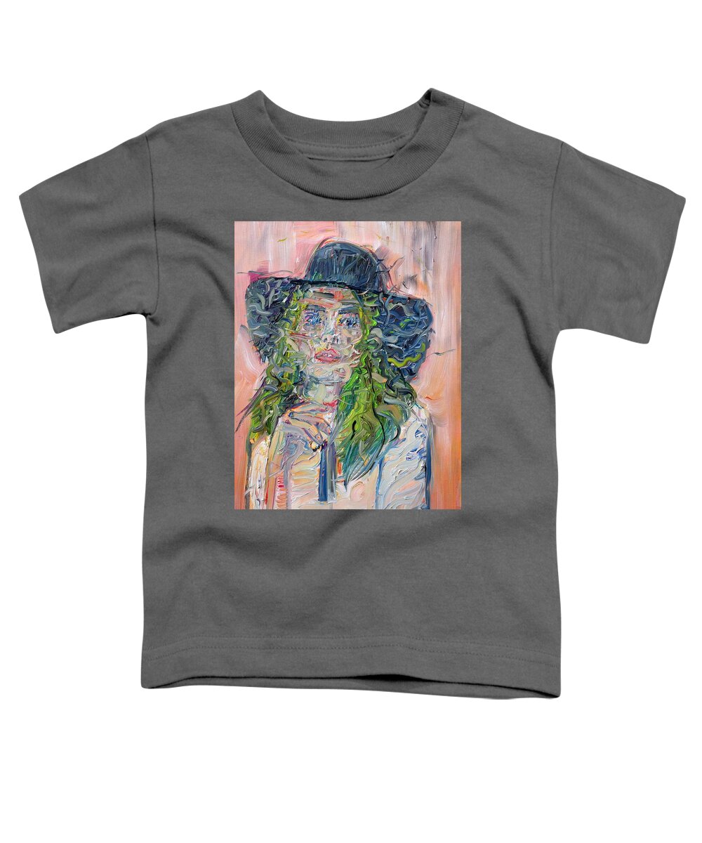 Lady Toddler T-Shirt featuring the painting She Brings The Rain by Fabrizio Cassetta